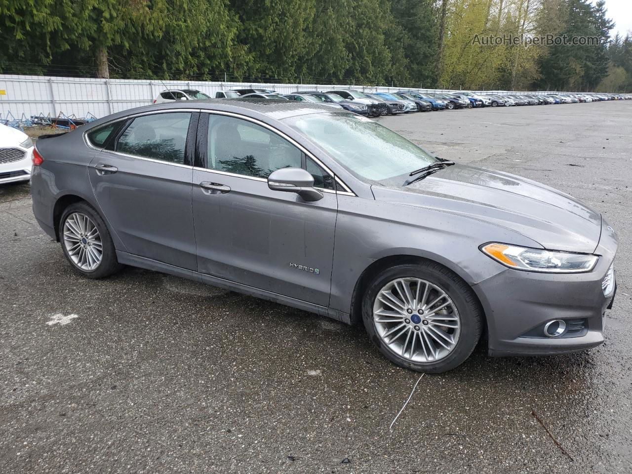 2014 Ford Fusion Se Hybrid Gray vin: 3FA6P0LU8ER380321