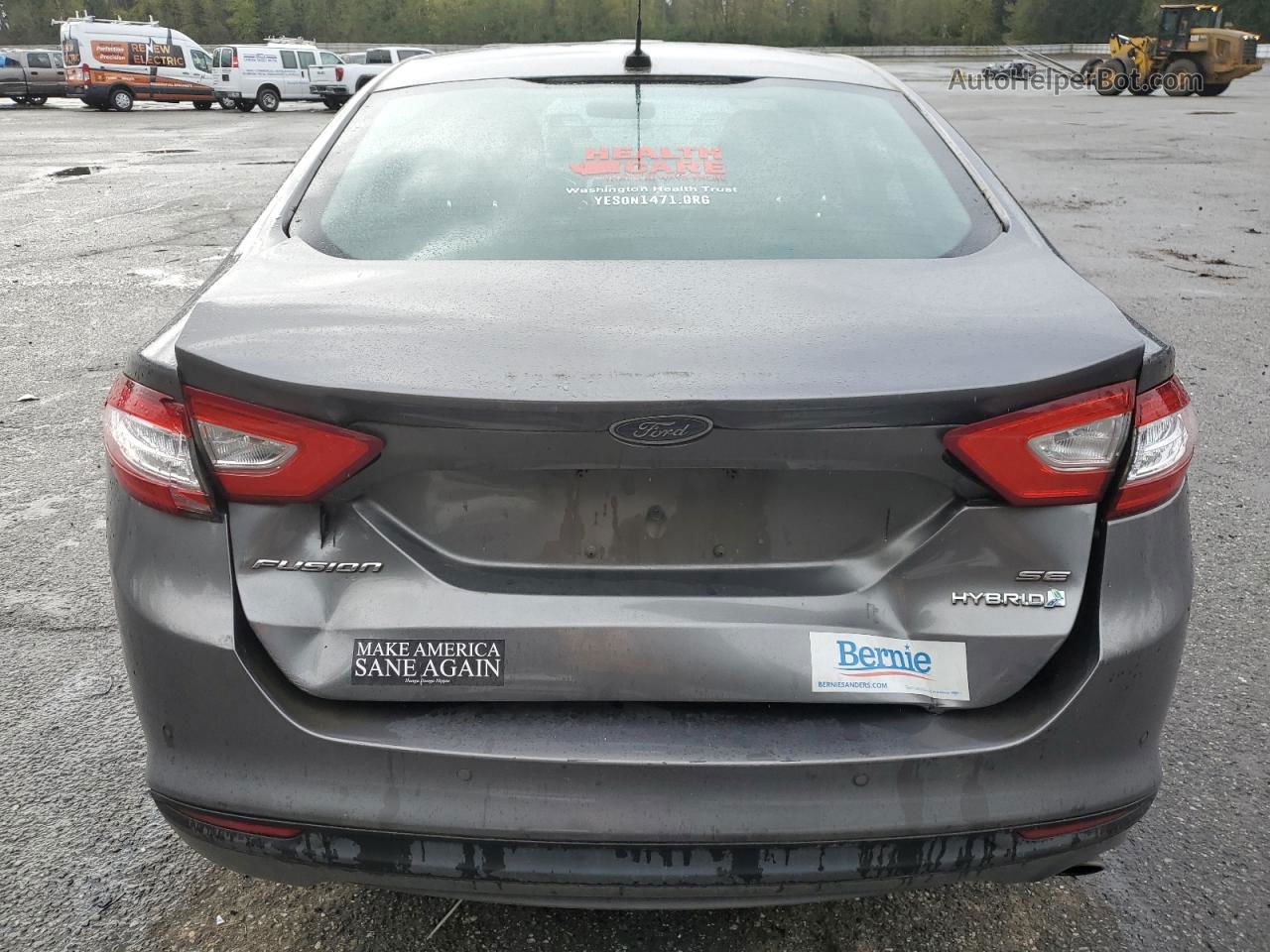 2014 Ford Fusion Se Hybrid Gray vin: 3FA6P0LU8ER380321