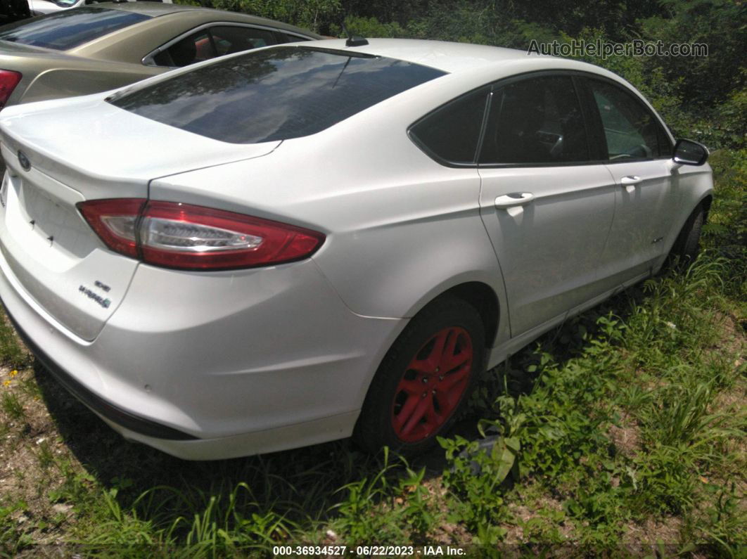 2015 Ford Fusion Se Hybrid White vin: 3FA6P0LU8FR146021