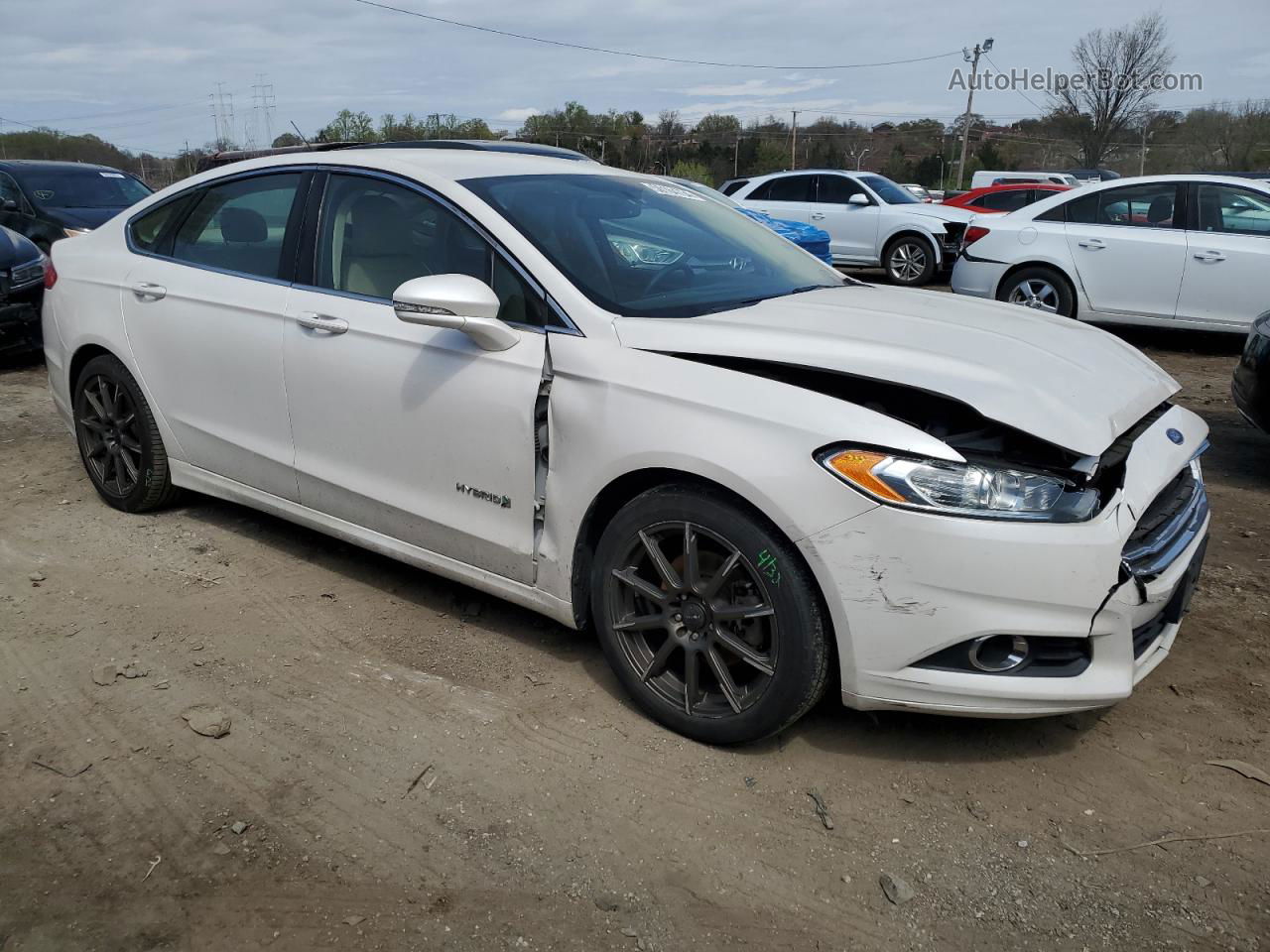 2016 Ford Fusion Se Hybrid White vin: 3FA6P0LU8GR175620