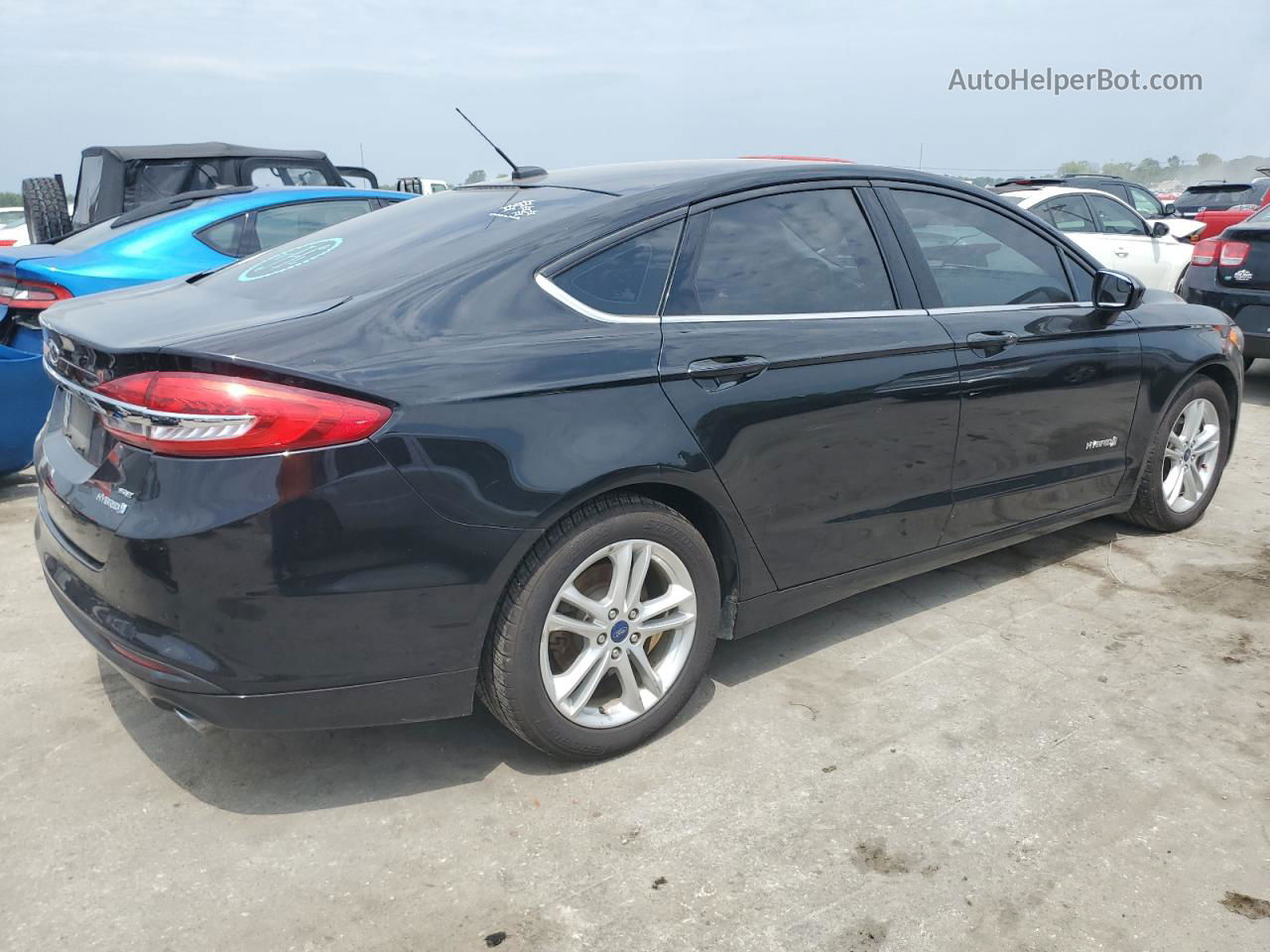 2018 Ford Fusion Se Hybrid Black vin: 3FA6P0LU8JR140812