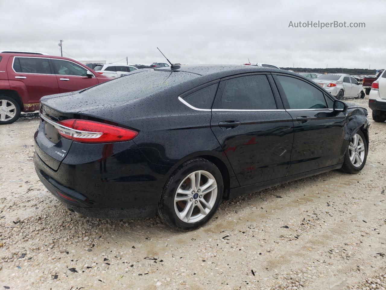 2018 Ford Fusion Se Hybrid Black vin: 3FA6P0LU8JR152023