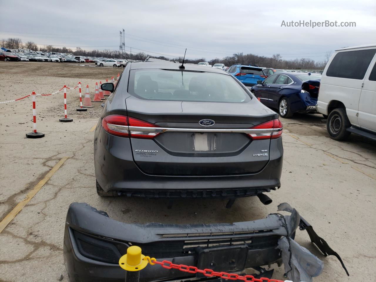 2018 Ford Fusion Se Hybrid Gray vin: 3FA6P0LU8JR248797