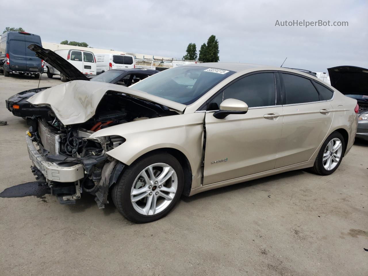 2018 Ford Fusion Se Hybrid Gold vin: 3FA6P0LU8JR277653