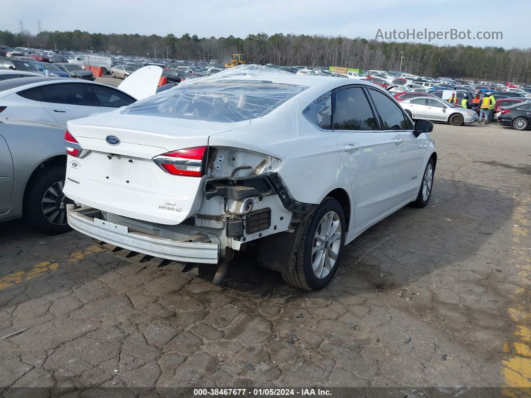 2019 Ford Fusion Hybrid Se White vin: 3FA6P0LU8KR137507