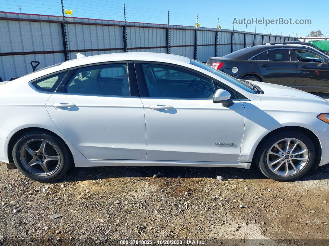 2019 Ford Fusion Hybrid Se White vin: 3FA6P0LU8KR138706