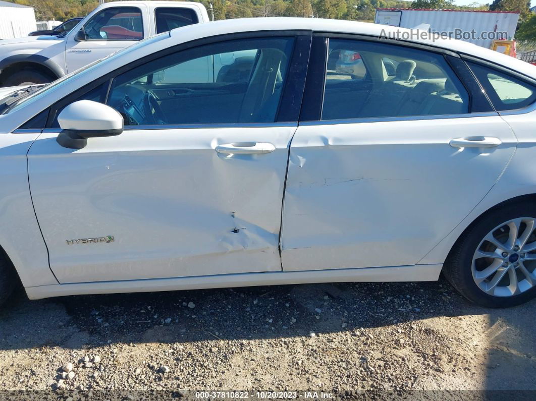 2019 Ford Fusion Hybrid Se White vin: 3FA6P0LU8KR138706