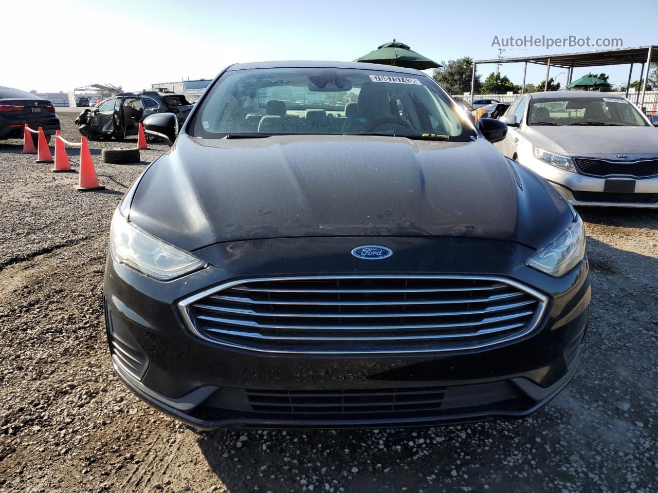 2019 Ford Fusion Se Black vin: 3FA6P0LU8KR188439