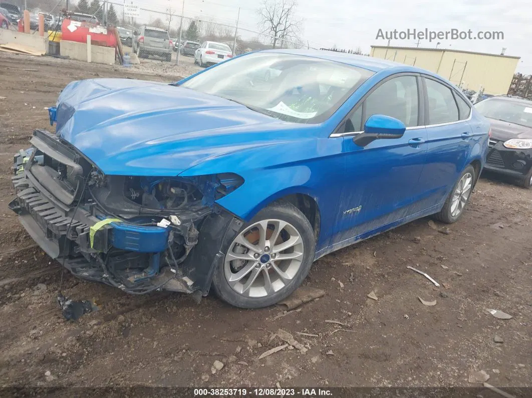 2019 Ford Fusion Hybrid Se Синий vin: 3FA6P0LU8KR197982