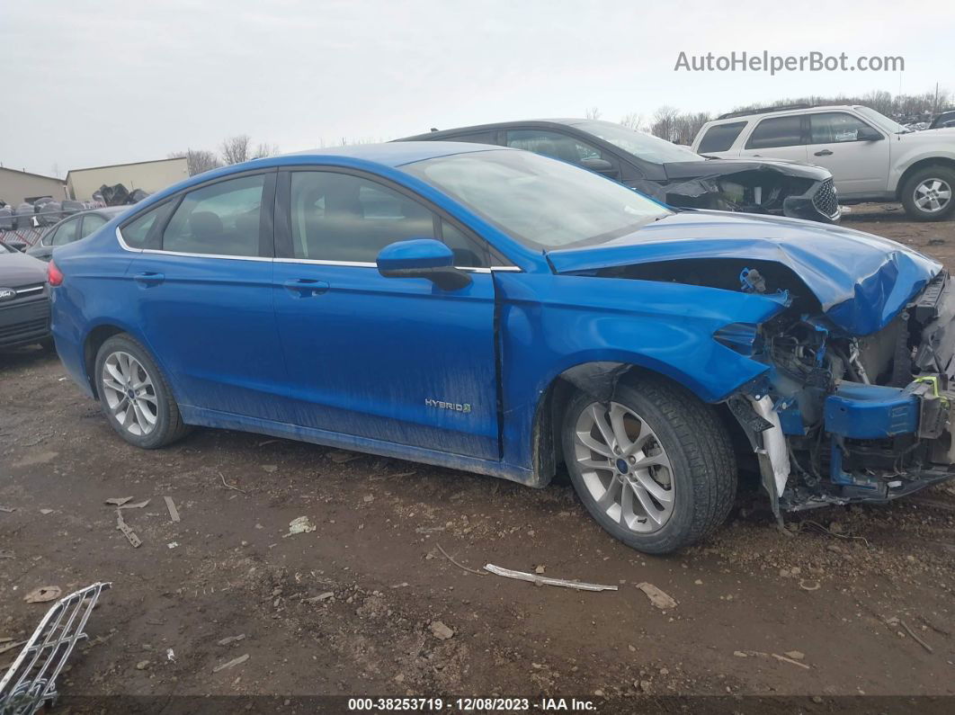 2019 Ford Fusion Hybrid Se Синий vin: 3FA6P0LU8KR197982