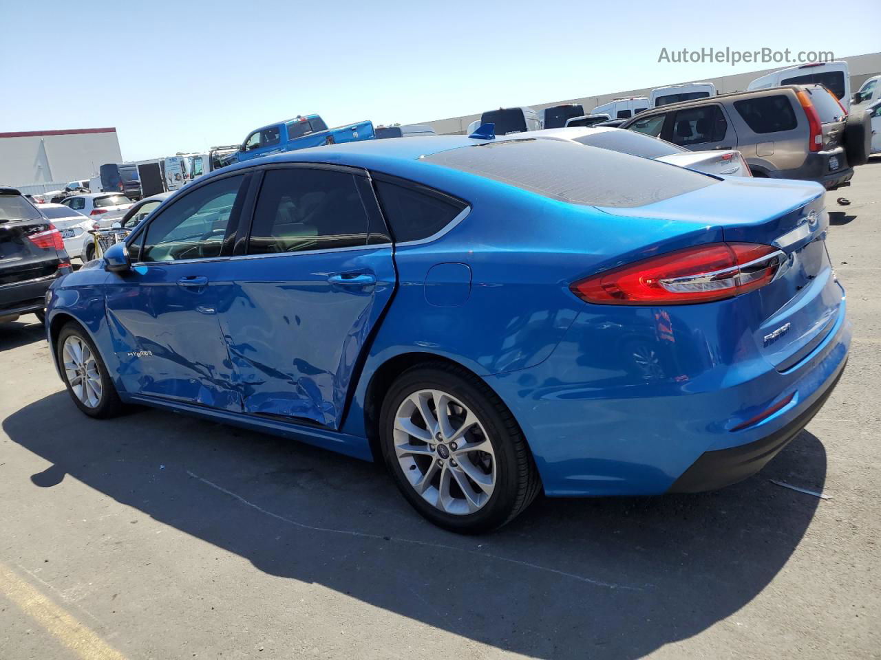 2019 Ford Fusion Se Blue vin: 3FA6P0LU8KR201903