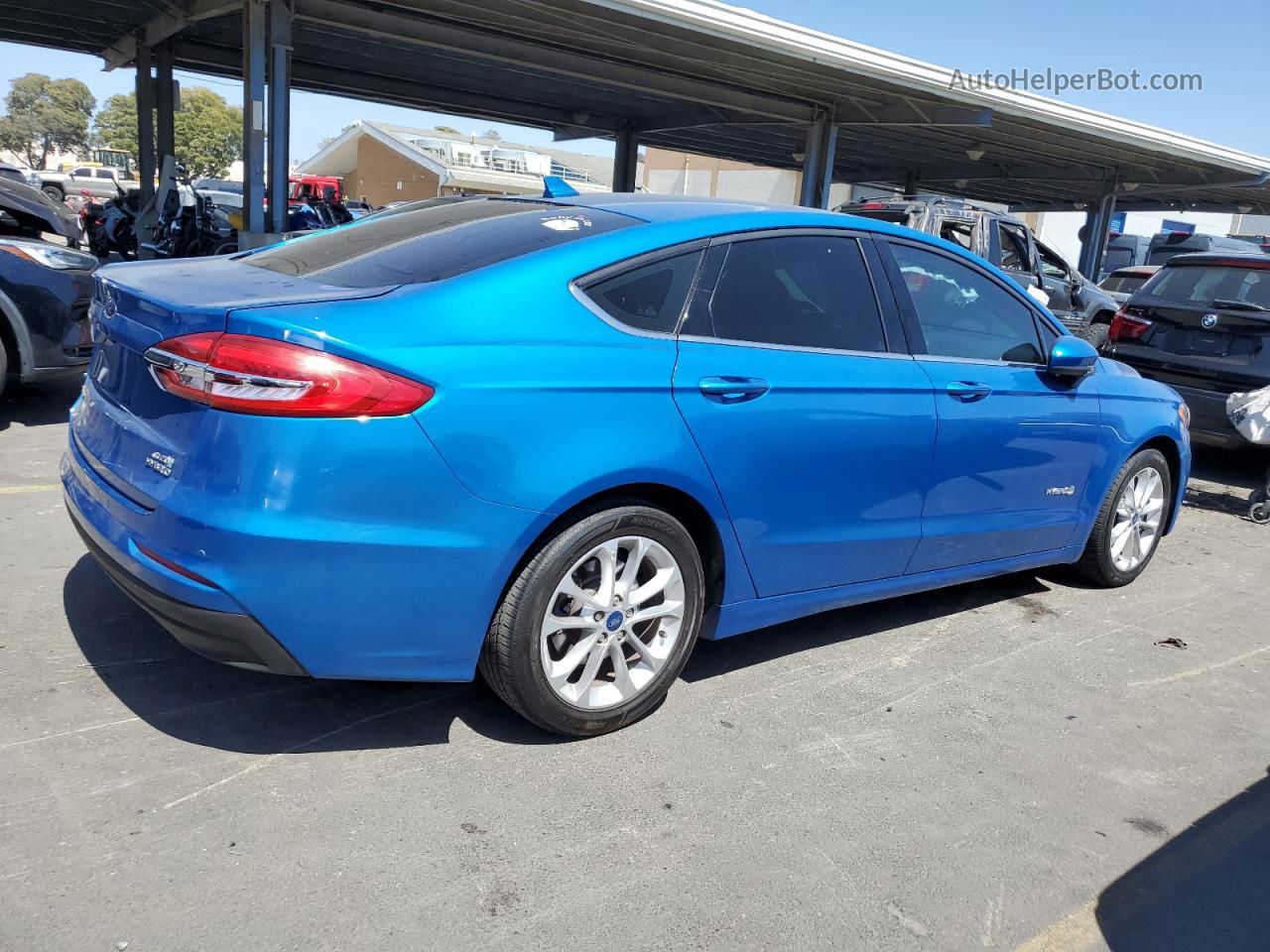 2019 Ford Fusion Se Blue vin: 3FA6P0LU8KR201903