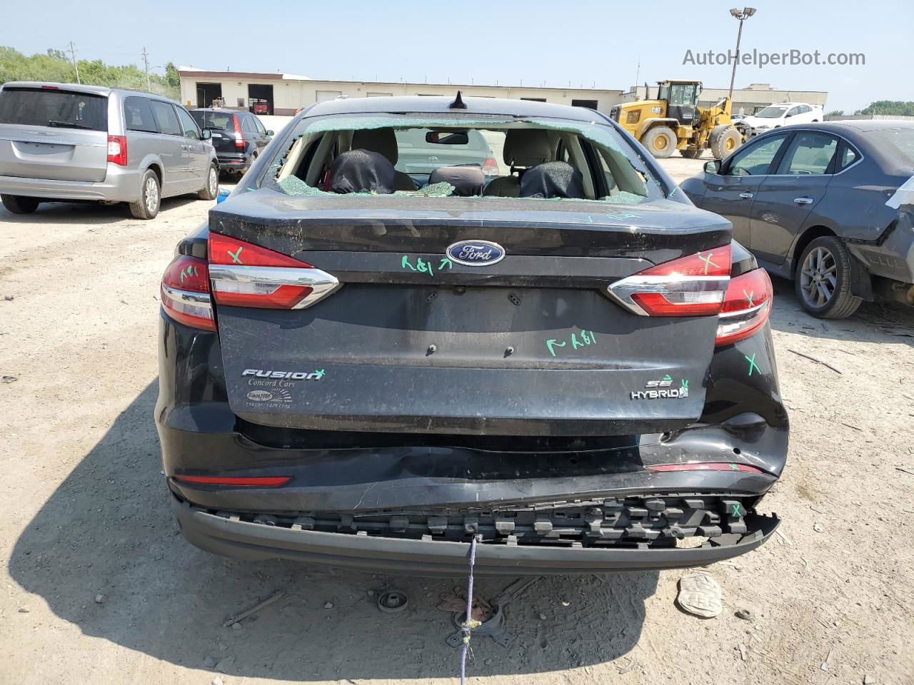 2019 Ford Fusion Se Black vin: 3FA6P0LU8KR204784