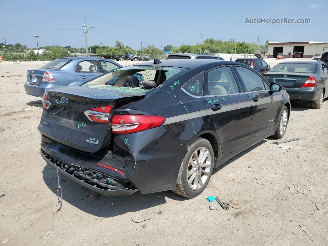 2019 Ford Fusion Se Black vin: 3FA6P0LU8KR204784