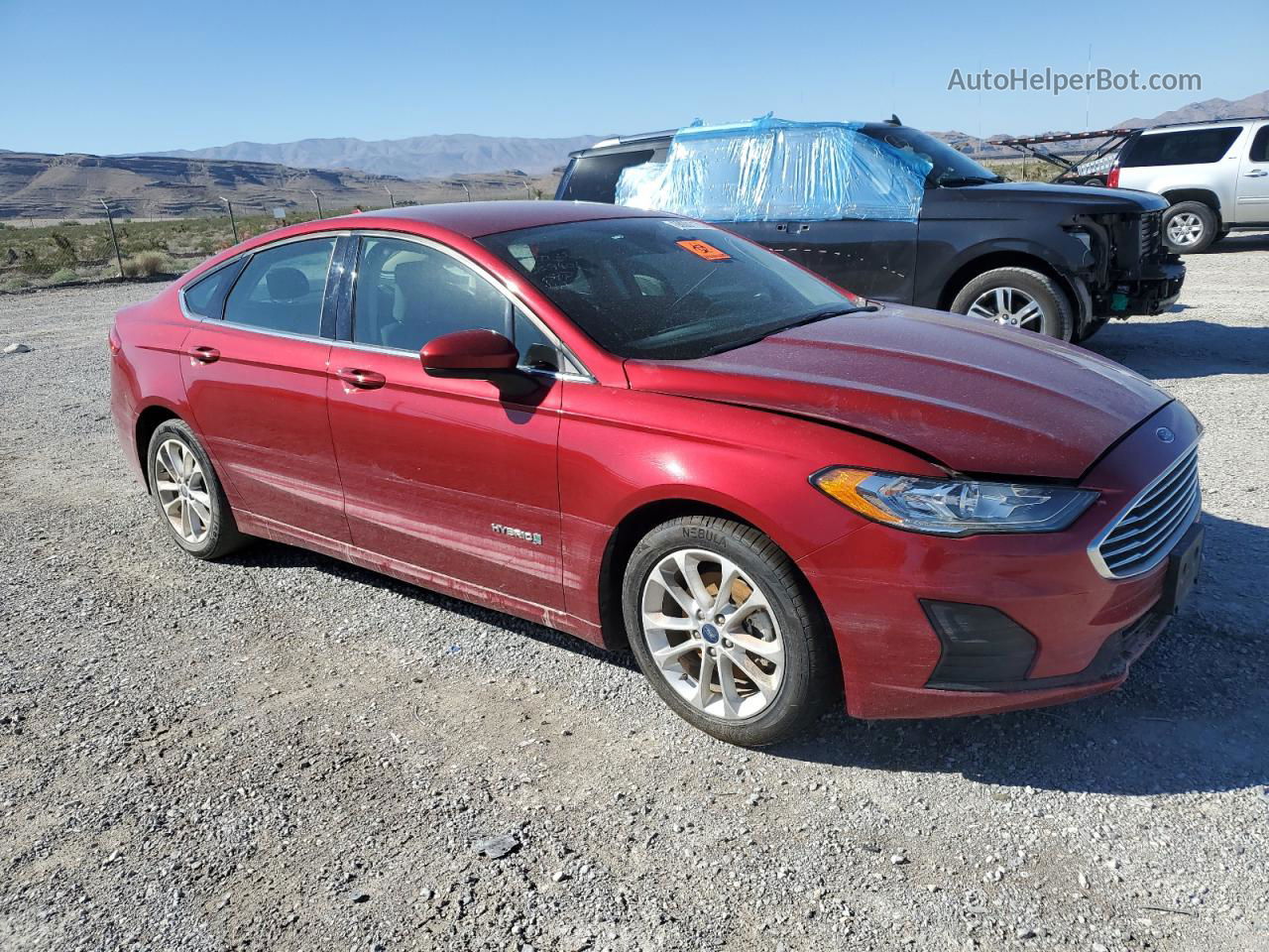 2019 Ford Fusion Se Red vin: 3FA6P0LU8KR220435