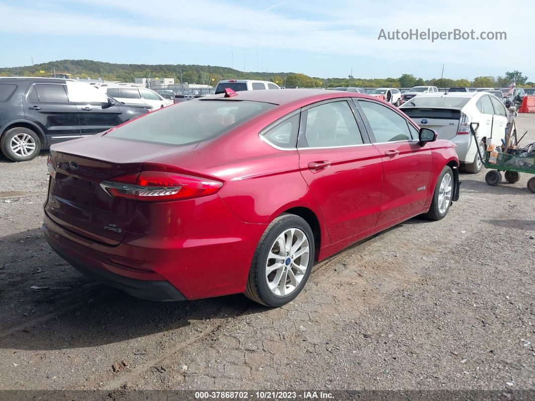 2019 Ford Fusion Hybrid Se Burgundy vin: 3FA6P0LU8KR256917