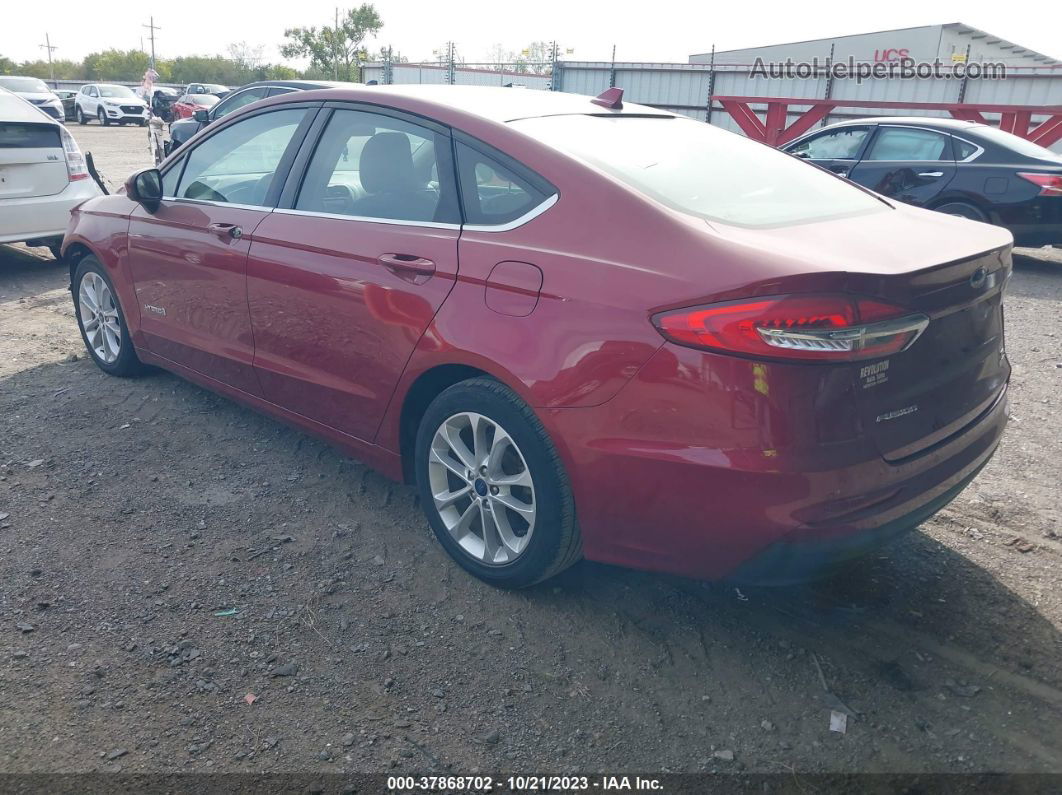 2019 Ford Fusion Hybrid Se Burgundy vin: 3FA6P0LU8KR256917