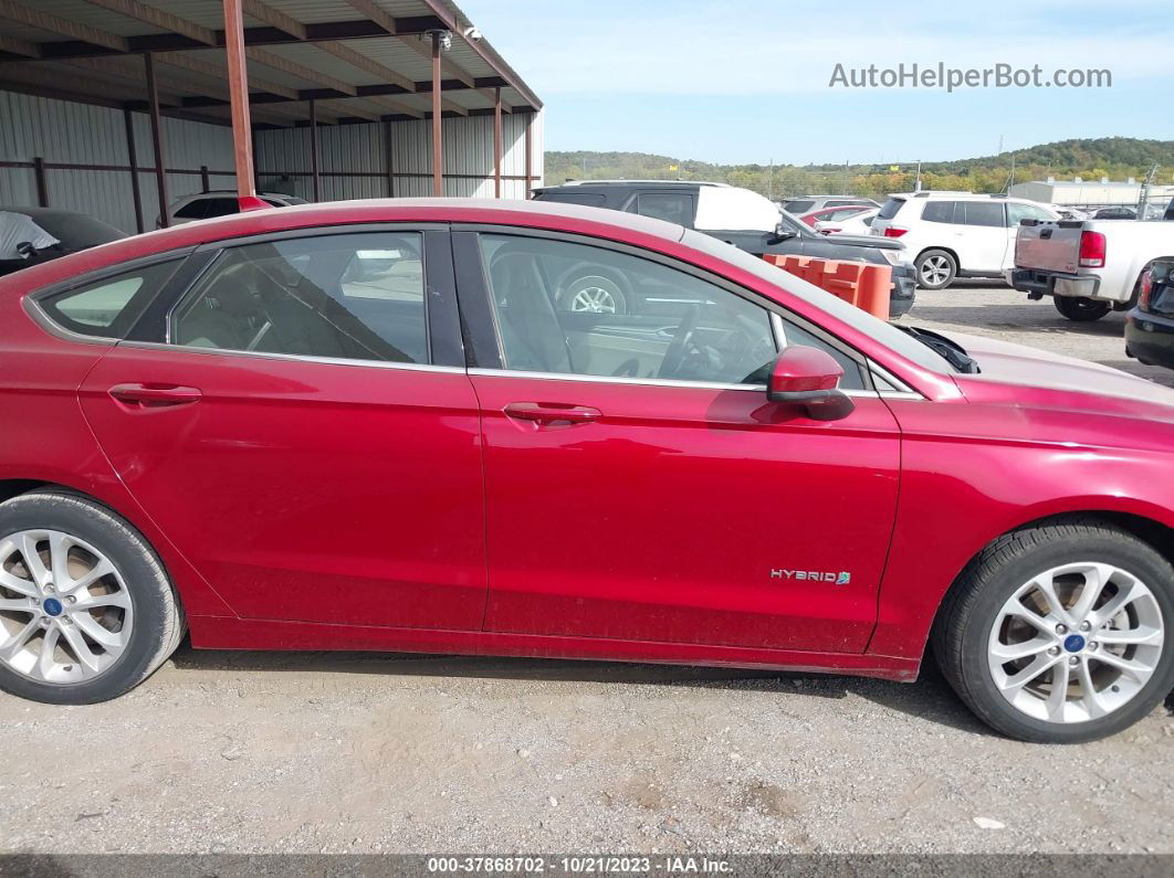 2019 Ford Fusion Hybrid Se Burgundy vin: 3FA6P0LU8KR256917