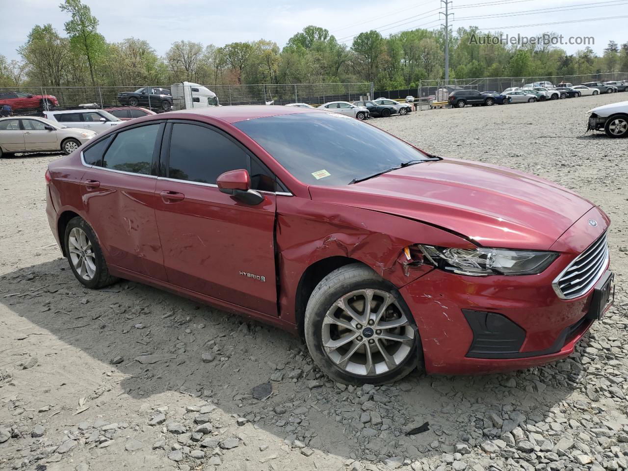 2019 Ford Fusion Se Red vin: 3FA6P0LU8KR257002