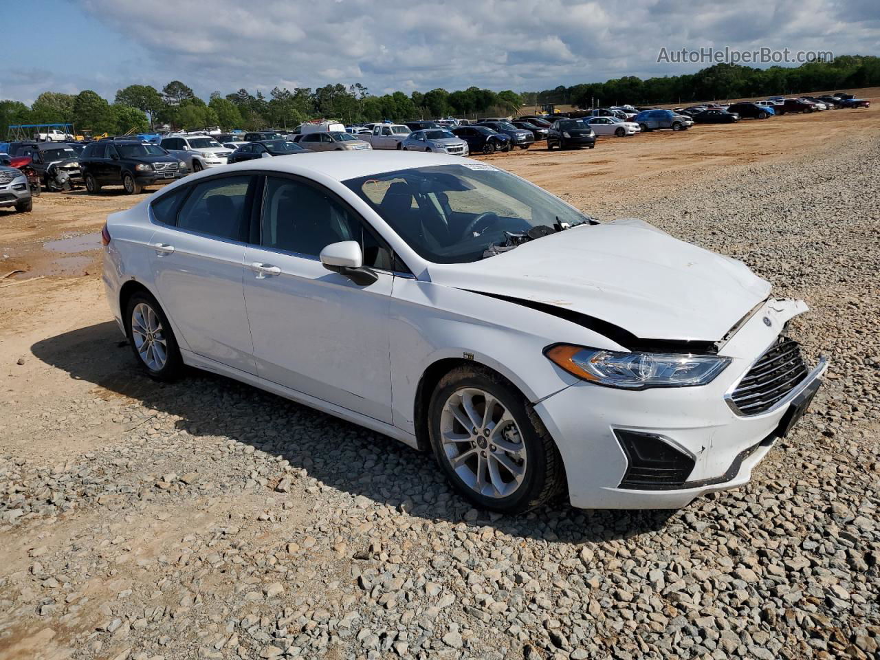 2020 Ford Fusion Se White vin: 3FA6P0LU8LR195733