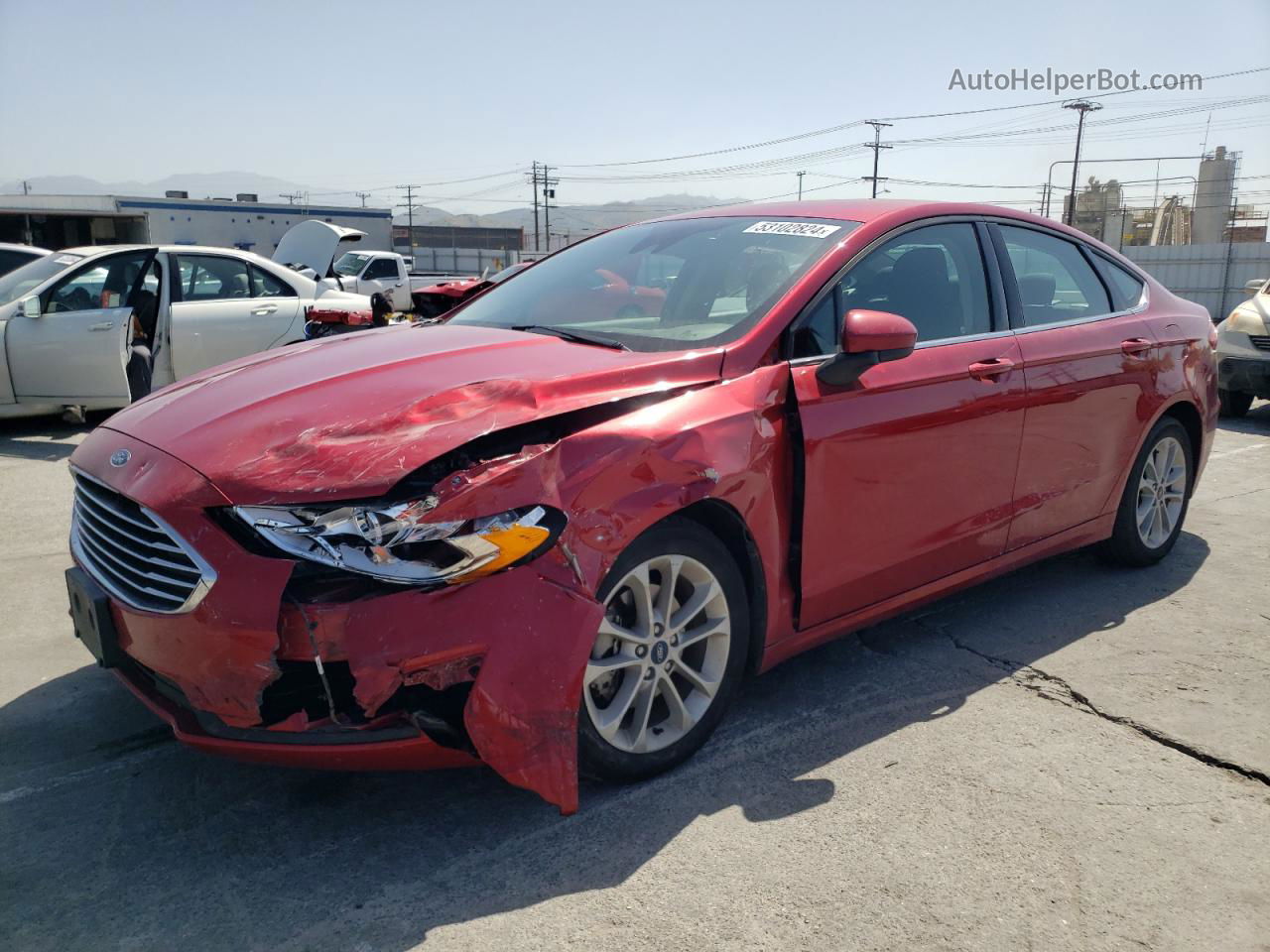 2020 Ford Fusion Se Red vin: 3FA6P0LU8LR222025