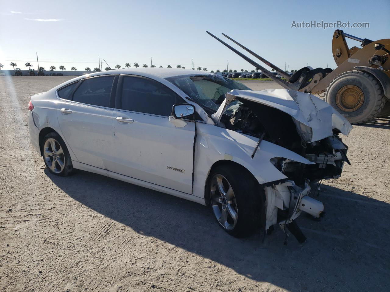 2014 Ford Fusion Se Hybrid White vin: 3FA6P0LU9ER198790