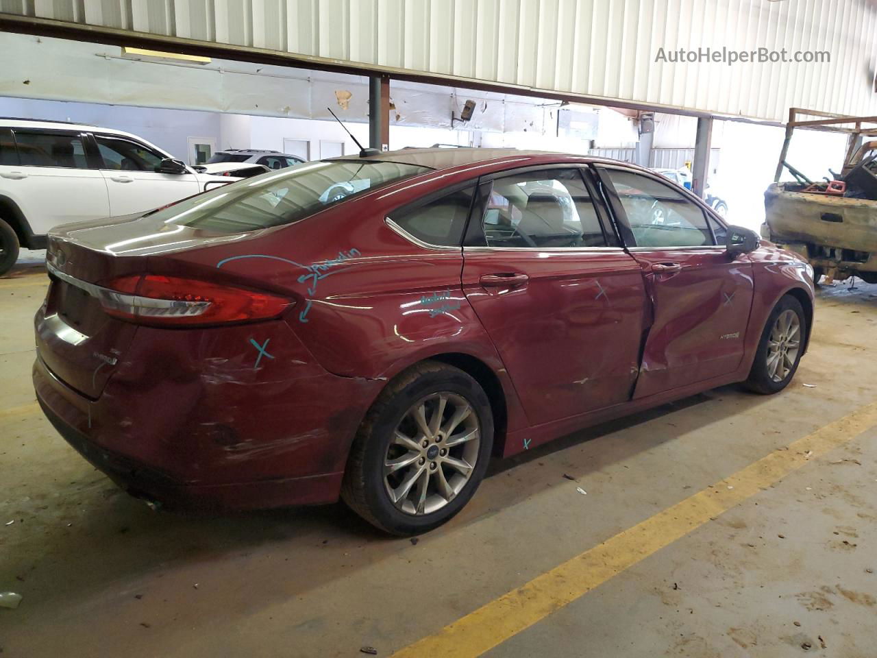 2017 Ford Fusion Se Hybrid Burgundy vin: 3FA6P0LU9HR286274