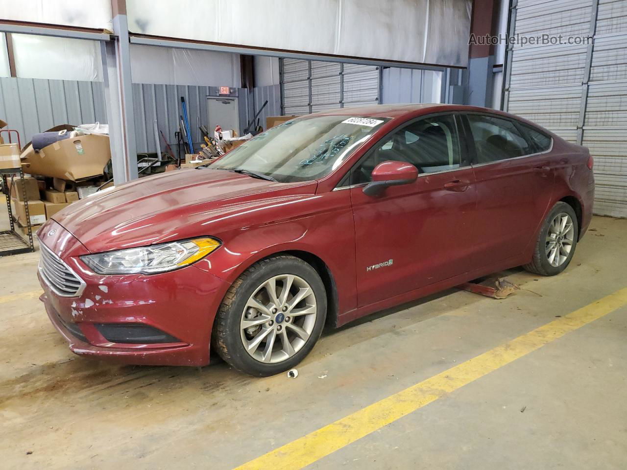 2017 Ford Fusion Se Hybrid Burgundy vin: 3FA6P0LU9HR286274