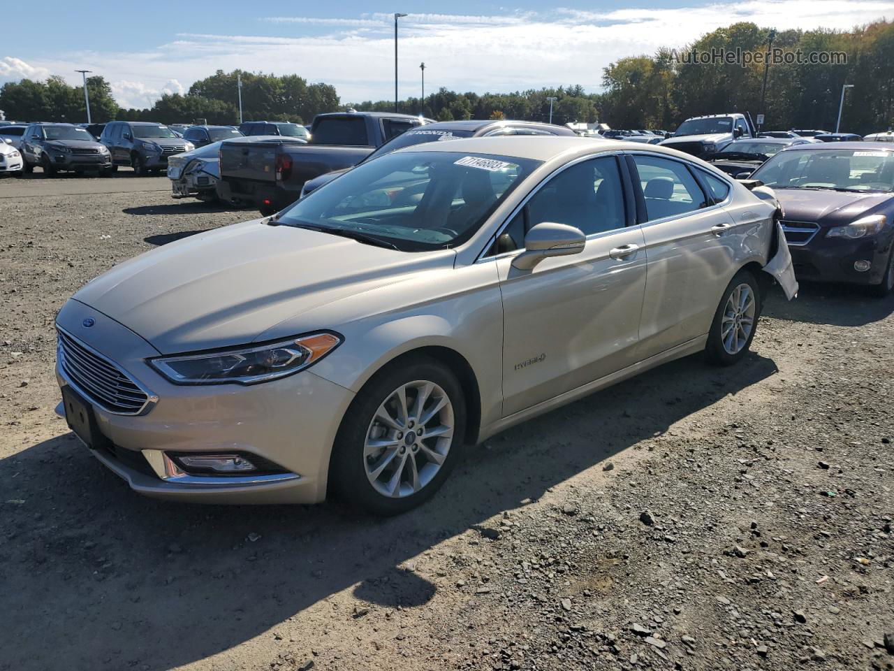 2017 Ford Fusion Se Hybrid Желто-коричневый vin: 3FA6P0LU9HR303476