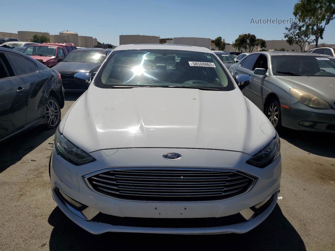 2018 Ford Fusion Se Hybrid White vin: 3FA6P0LU9JR137398