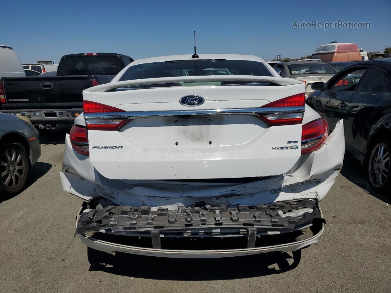 2018 Ford Fusion Se Hybrid White vin: 3FA6P0LU9JR137398