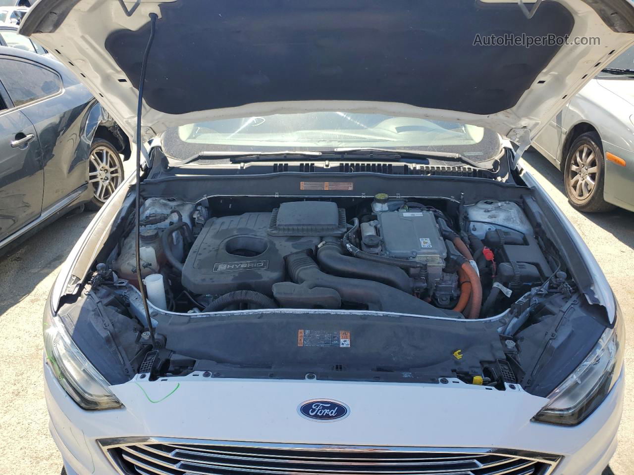 2018 Ford Fusion Se Hybrid White vin: 3FA6P0LU9JR137398