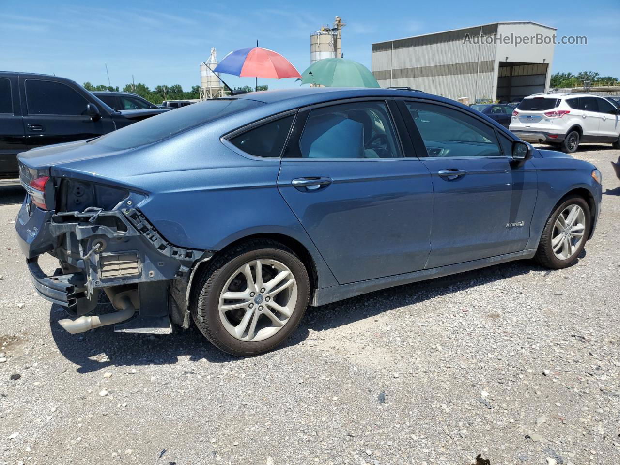 2018 Ford Fusion Se Hybrid Blue vin: 3FA6P0LU9JR138485