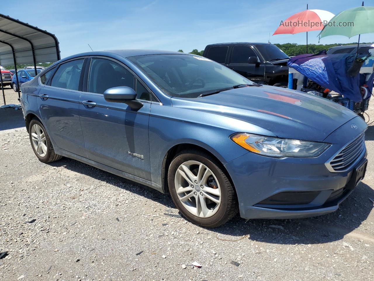 2018 Ford Fusion Se Hybrid Blue vin: 3FA6P0LU9JR138485