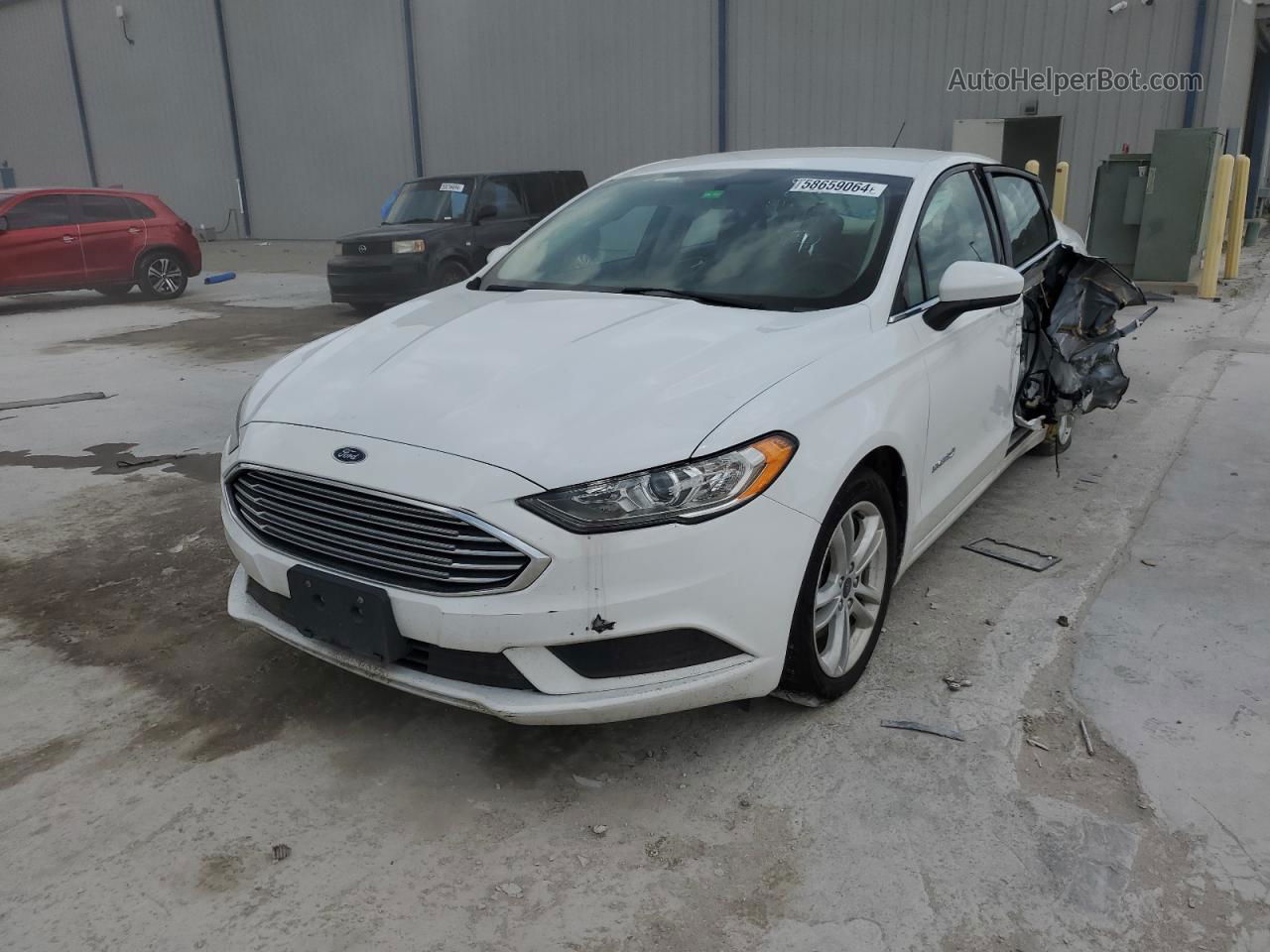 2018 Ford Fusion Se Hybrid White vin: 3FA6P0LU9JR188027