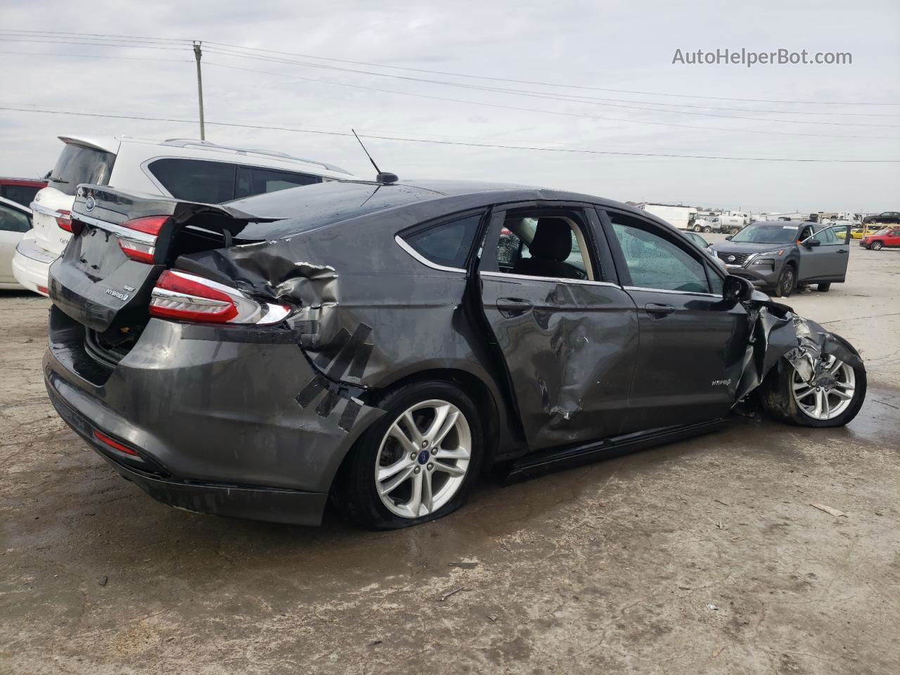 2018 Ford Fusion Se Hybrid Gray vin: 3FA6P0LU9JR242507