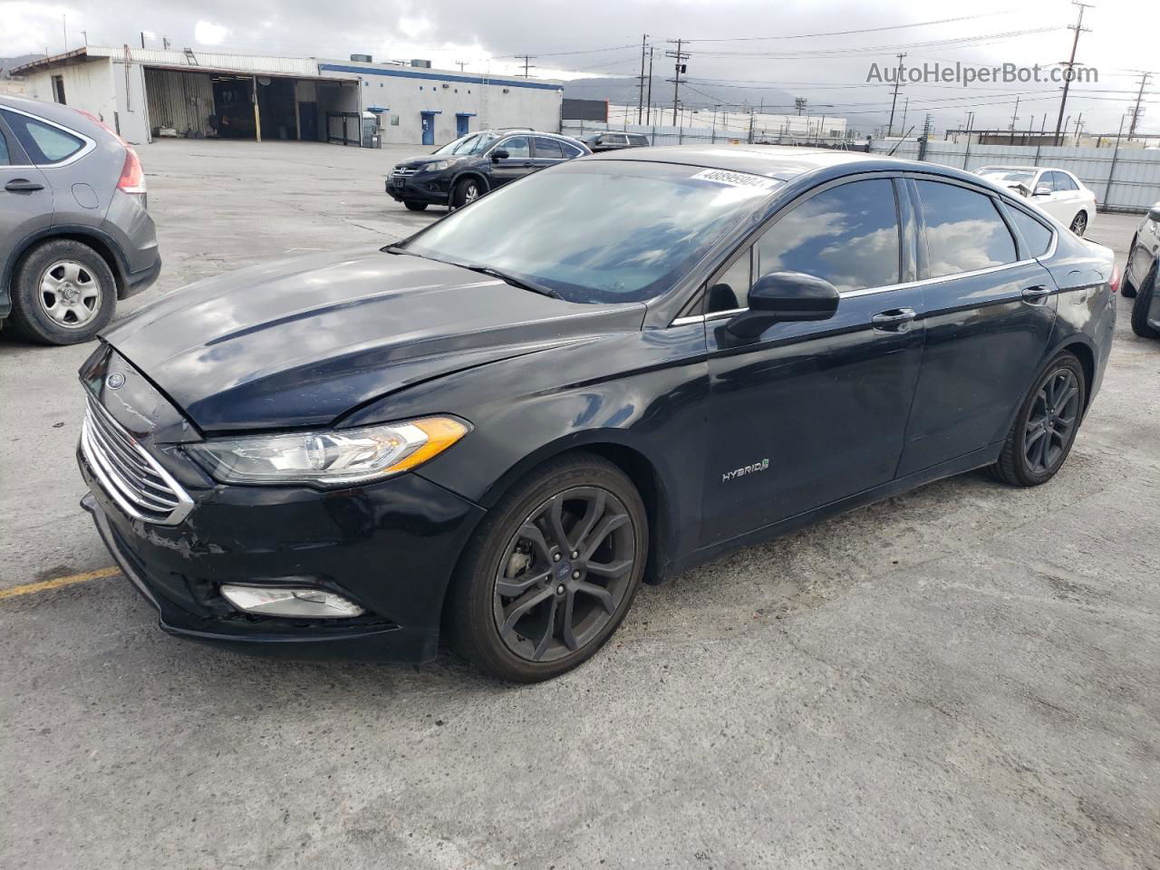 2018 Ford Fusion Se Hybrid Black vin: 3FA6P0LU9JR248498