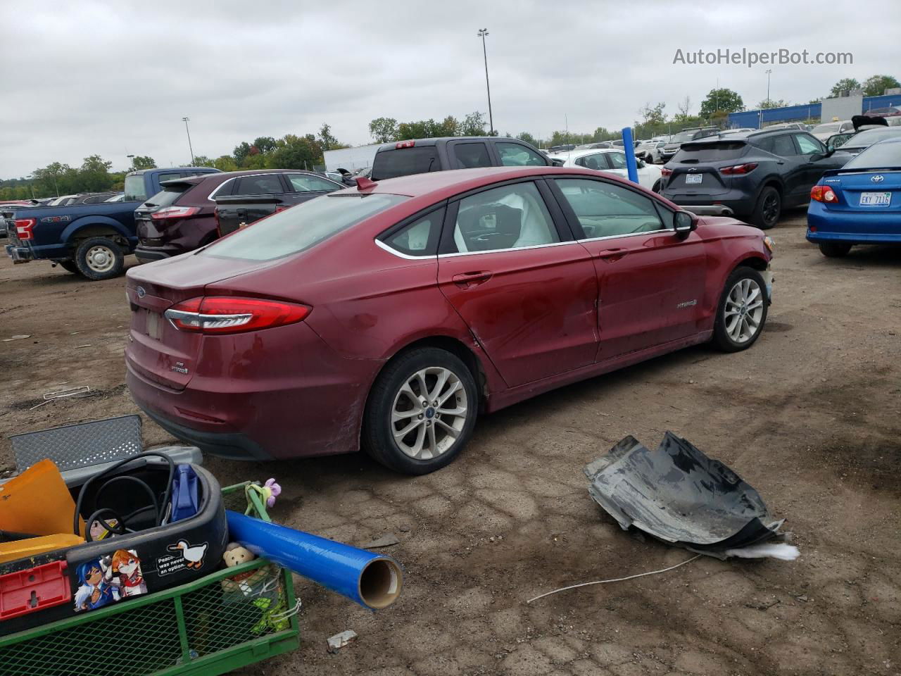 2019 Ford Fusion Se Красный vin: 3FA6P0LU9KR113023