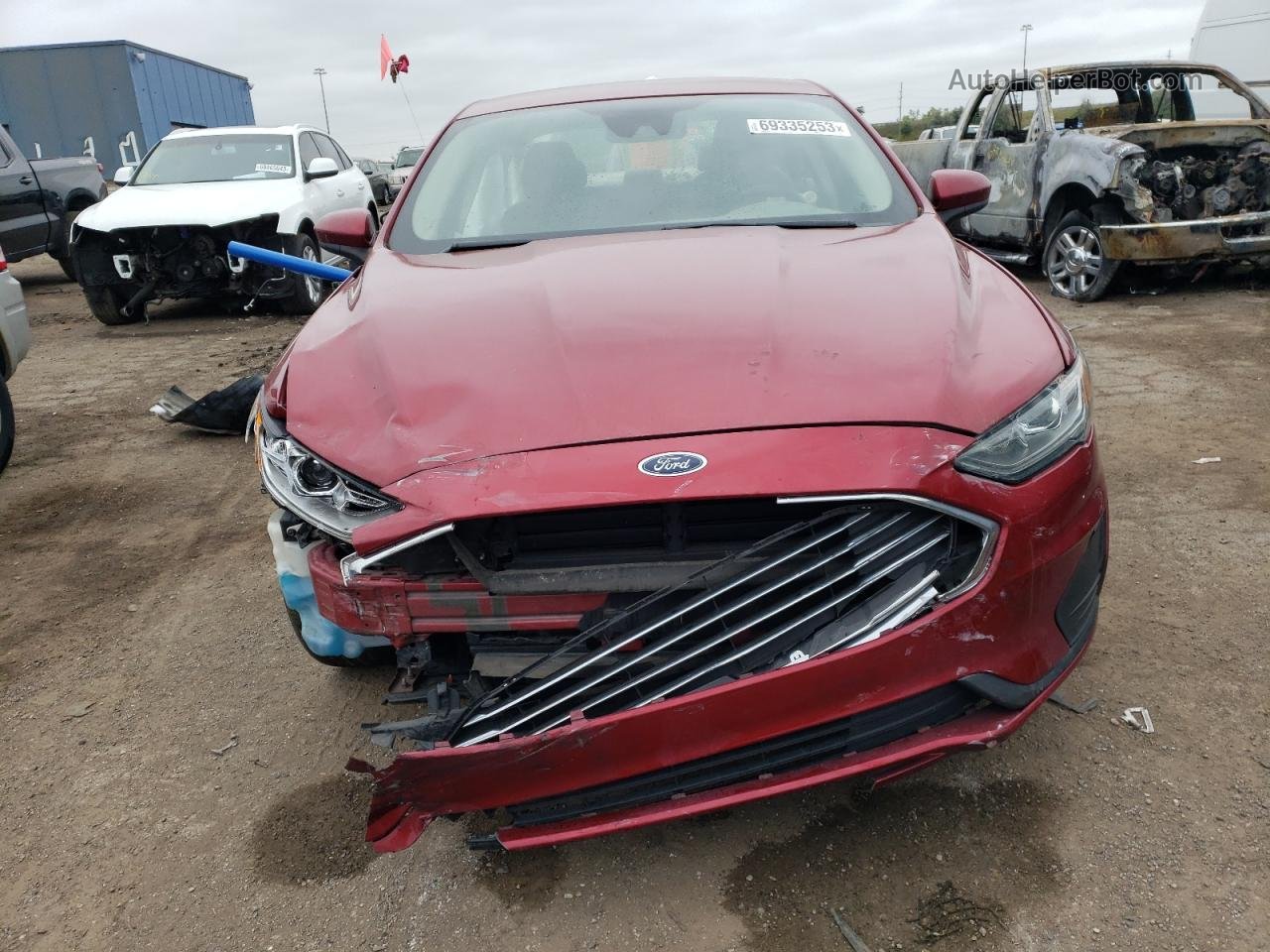 2019 Ford Fusion Se Красный vin: 3FA6P0LU9KR113023