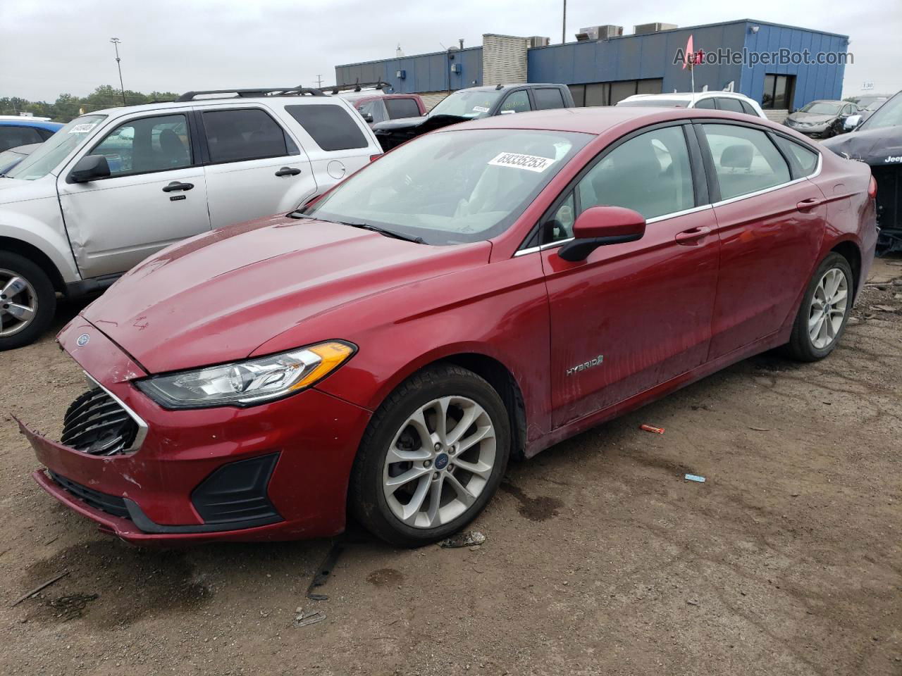2019 Ford Fusion Se Red vin: 3FA6P0LU9KR113023