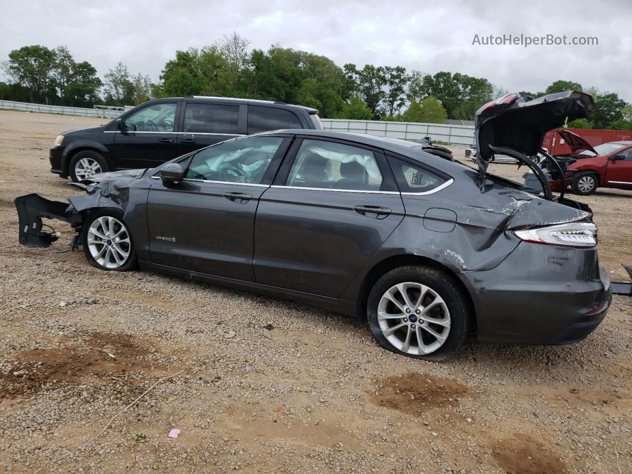 2019 Ford Fusion Se Gray vin: 3FA6P0LU9KR125902