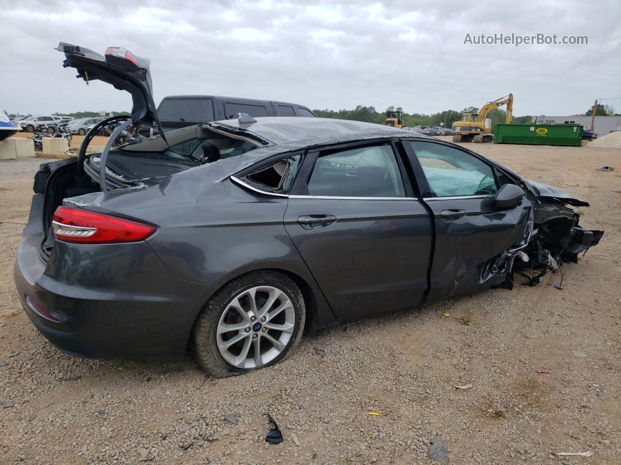 2019 Ford Fusion Se Gray vin: 3FA6P0LU9KR125902