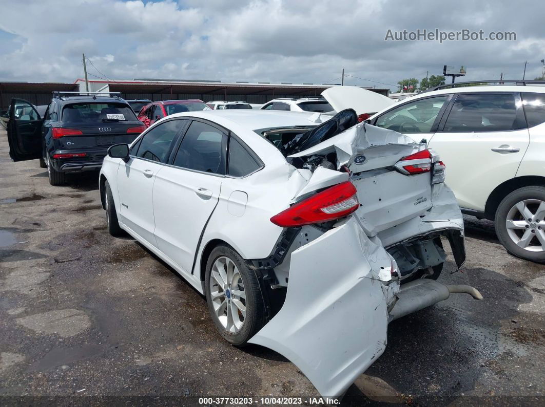 2019 Ford Fusion Hybrid Se White vin: 3FA6P0LU9KR185422