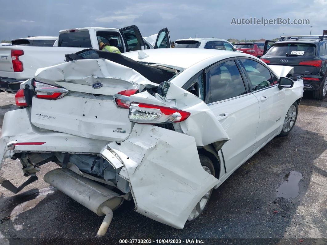 2019 Ford Fusion Hybrid Se White vin: 3FA6P0LU9KR185422