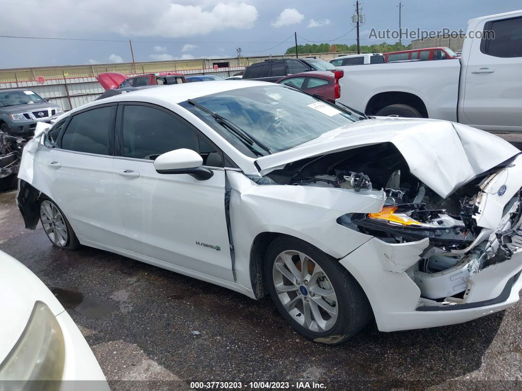 2019 Ford Fusion Hybrid Se White vin: 3FA6P0LU9KR185422