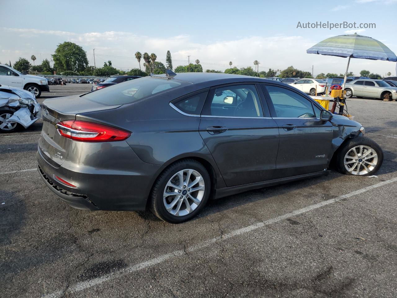 2019 Ford Fusion Se Серый vin: 3FA6P0LU9KR200520