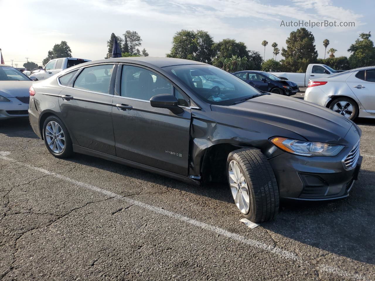 2019 Ford Fusion Se Серый vin: 3FA6P0LU9KR200520