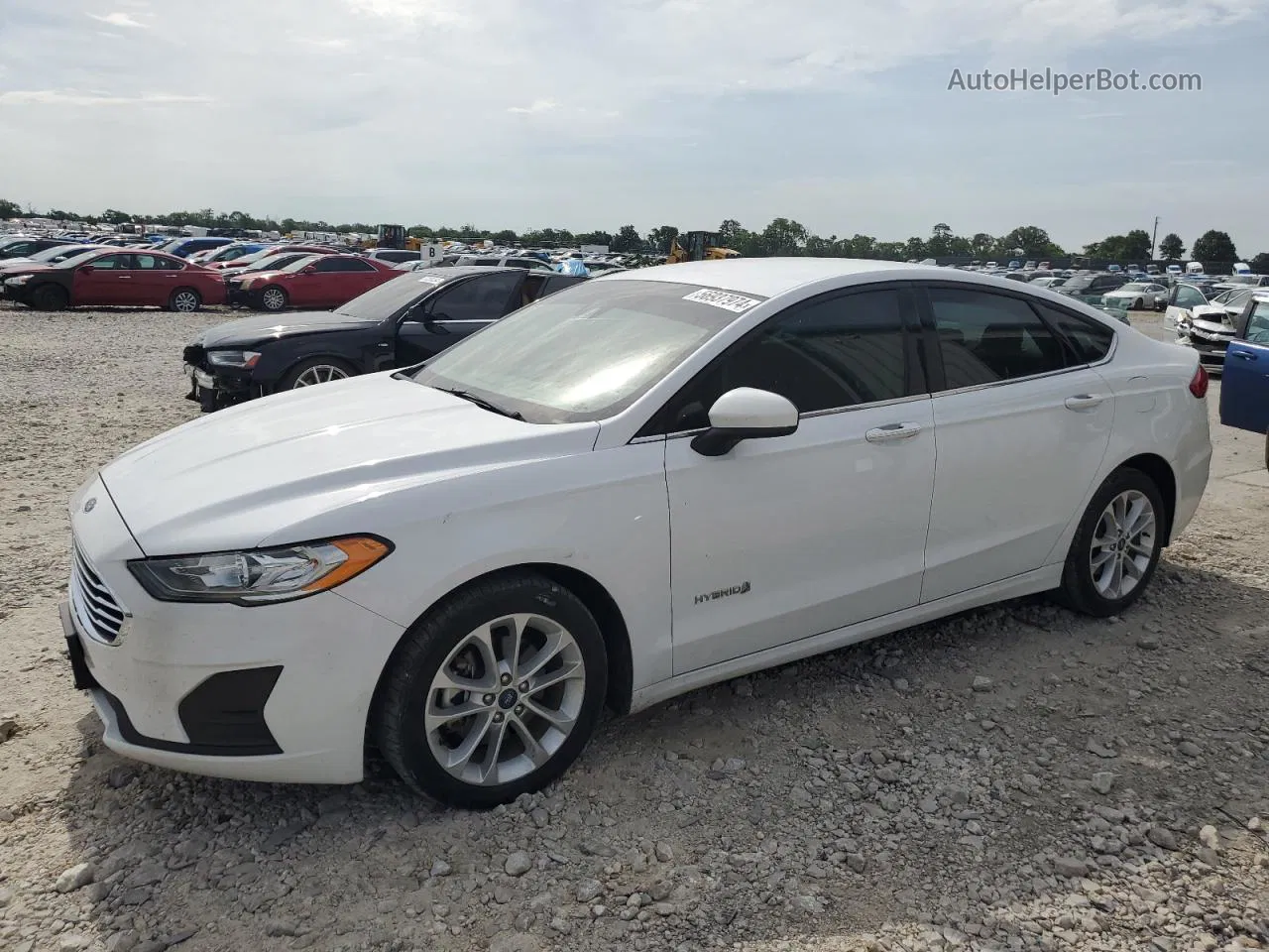 2019 Ford Fusion Se White vin: 3FA6P0LU9KR221108