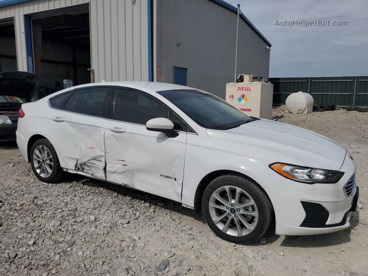 2019 Ford Fusion Se White vin: 3FA6P0LU9KR221108