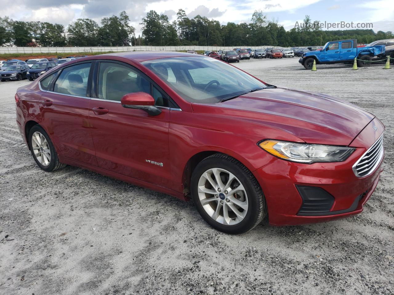 2019 Ford Fusion Se Red vin: 3FA6P0LU9KR224851